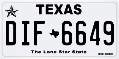TX license plate DIF6649