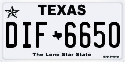TX license plate DIF6650