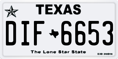 TX license plate DIF6653