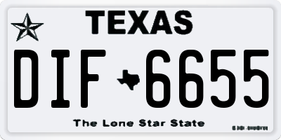 TX license plate DIF6655