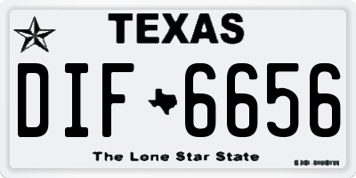 TX license plate DIF6656