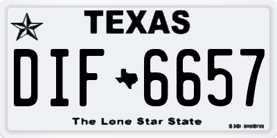 TX license plate DIF6657