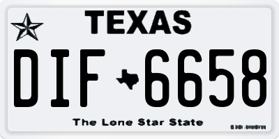 TX license plate DIF6658