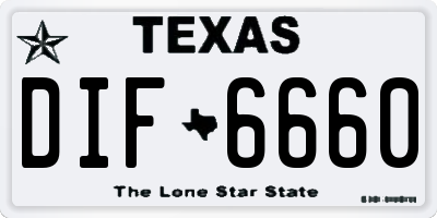TX license plate DIF6660