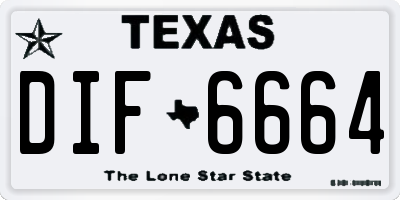 TX license plate DIF6664
