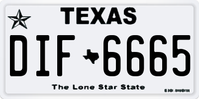 TX license plate DIF6665