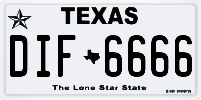 TX license plate DIF6666