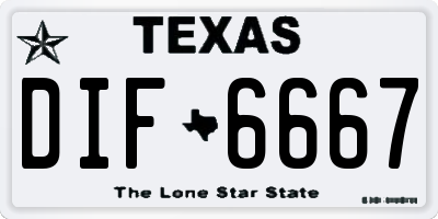 TX license plate DIF6667