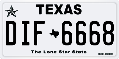TX license plate DIF6668