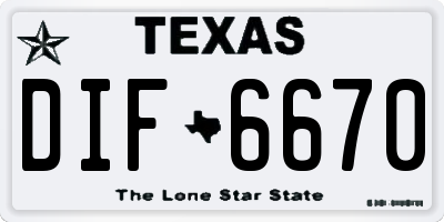 TX license plate DIF6670