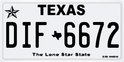 TX license plate DIF6672