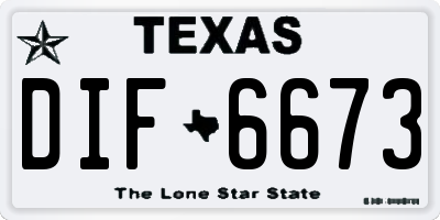 TX license plate DIF6673