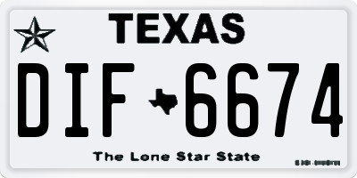 TX license plate DIF6674