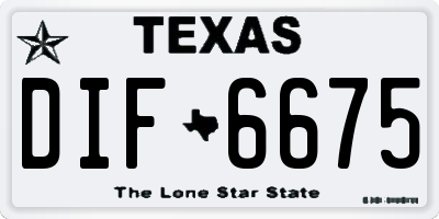TX license plate DIF6675