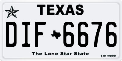 TX license plate DIF6676