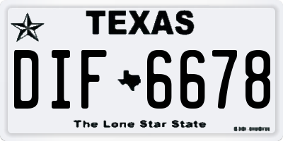 TX license plate DIF6678