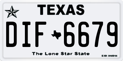 TX license plate DIF6679