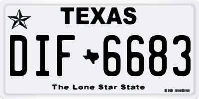 TX license plate DIF6683