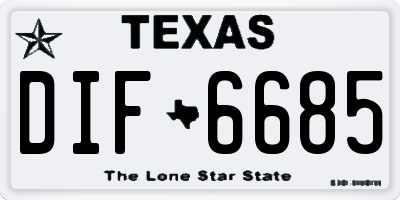 TX license plate DIF6685