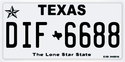 TX license plate DIF6688