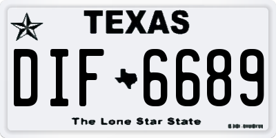 TX license plate DIF6689