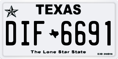 TX license plate DIF6691