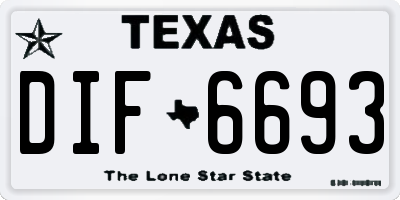 TX license plate DIF6693