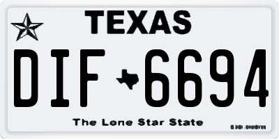 TX license plate DIF6694
