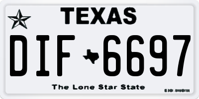 TX license plate DIF6697