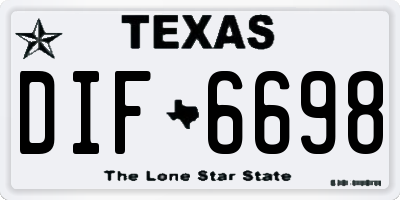 TX license plate DIF6698