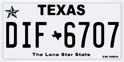 TX license plate DIF6707