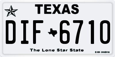 TX license plate DIF6710
