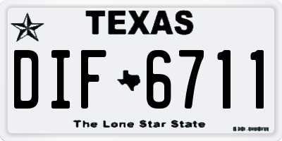 TX license plate DIF6711