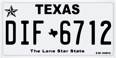 TX license plate DIF6712