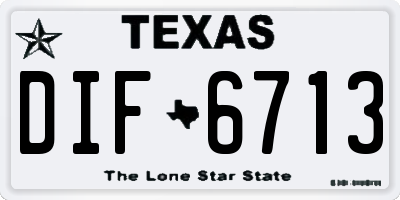 TX license plate DIF6713