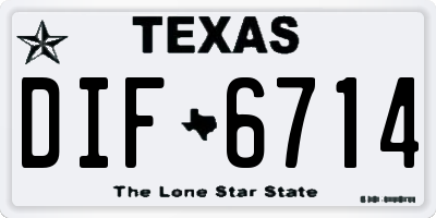 TX license plate DIF6714