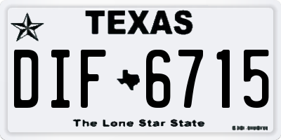TX license plate DIF6715