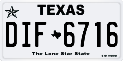 TX license plate DIF6716