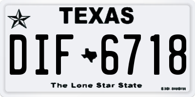 TX license plate DIF6718
