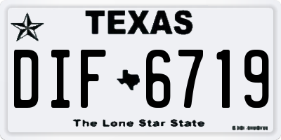 TX license plate DIF6719