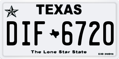 TX license plate DIF6720