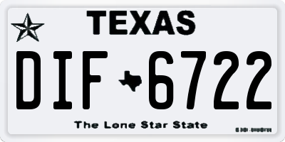 TX license plate DIF6722