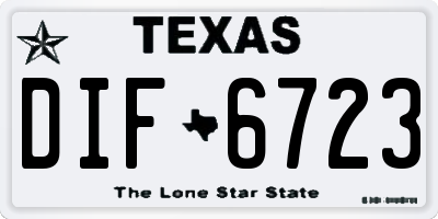 TX license plate DIF6723