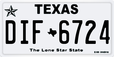 TX license plate DIF6724