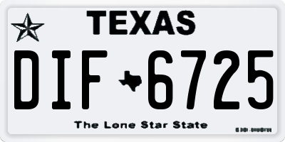TX license plate DIF6725