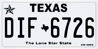 TX license plate DIF6726