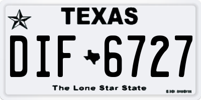 TX license plate DIF6727