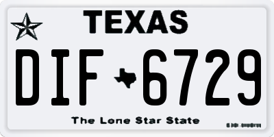 TX license plate DIF6729