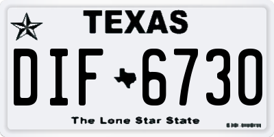 TX license plate DIF6730