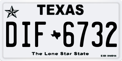 TX license plate DIF6732